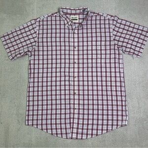 Wrangler Riata Shirt Men’s XL Red Multicolor Plaid Short Sleeve Button Down
